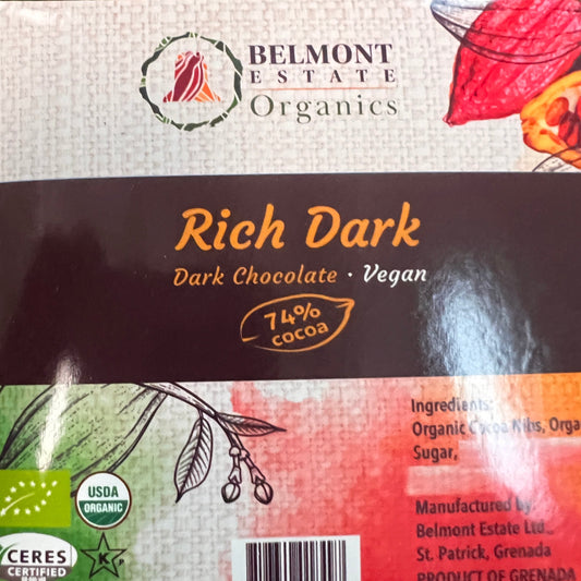 74% Rich Dark Belmont Estate Chocolate