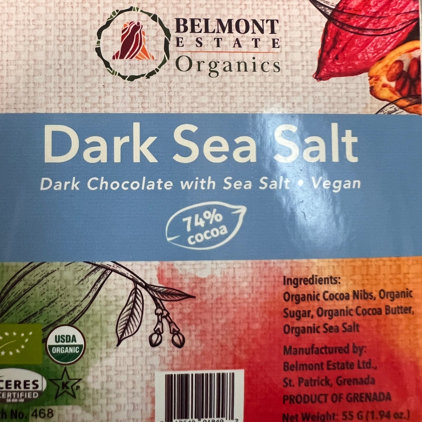 74% Dark Sea Salt Belmont Estate Chocolate