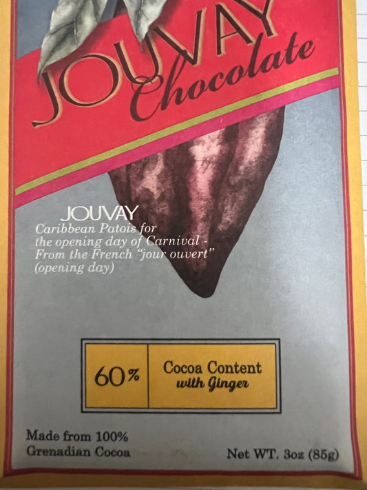 60% Dark Chocolate Ginger Jouvay Chocolate