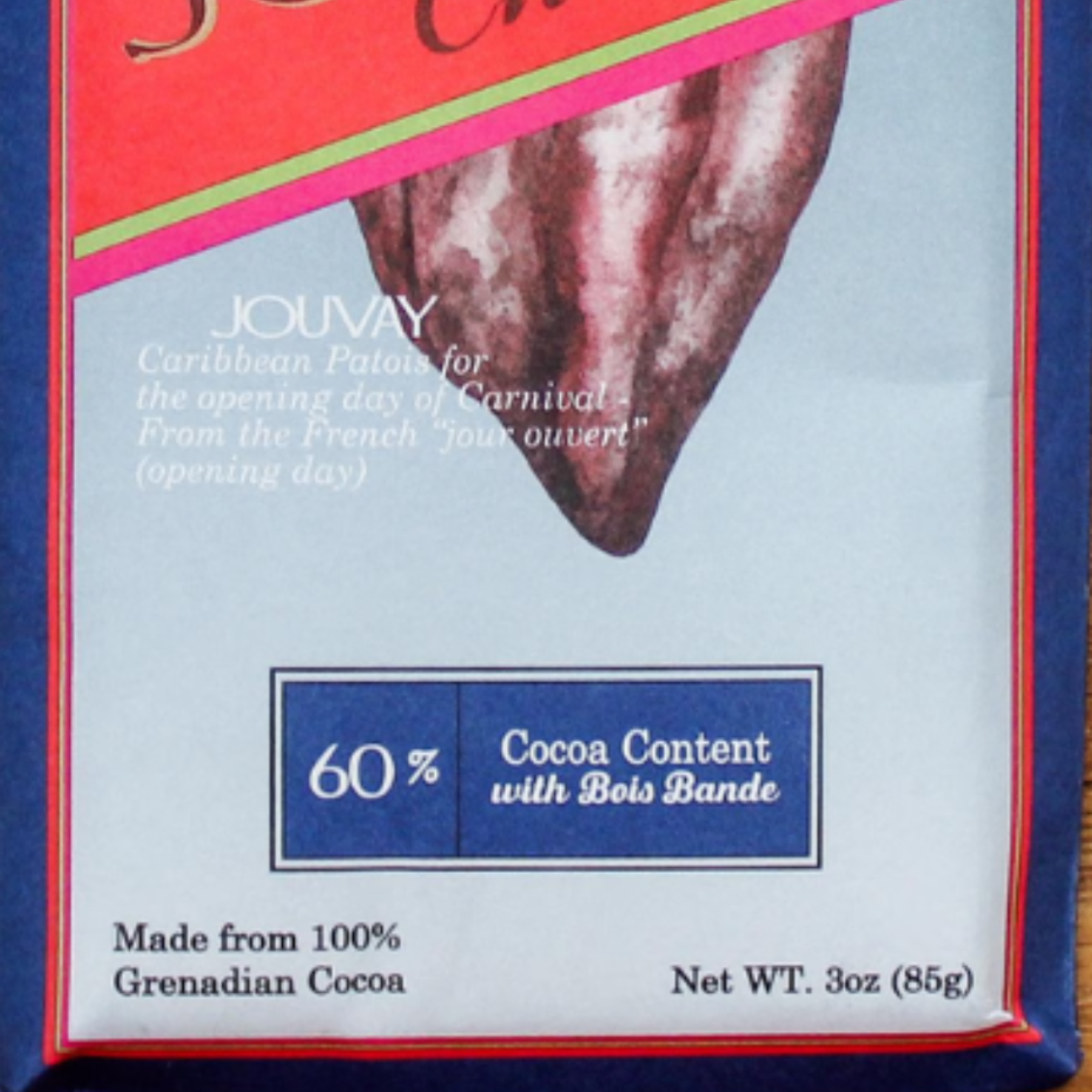 60% Bois Bande Dark Chocolate Jouvay Chocolate