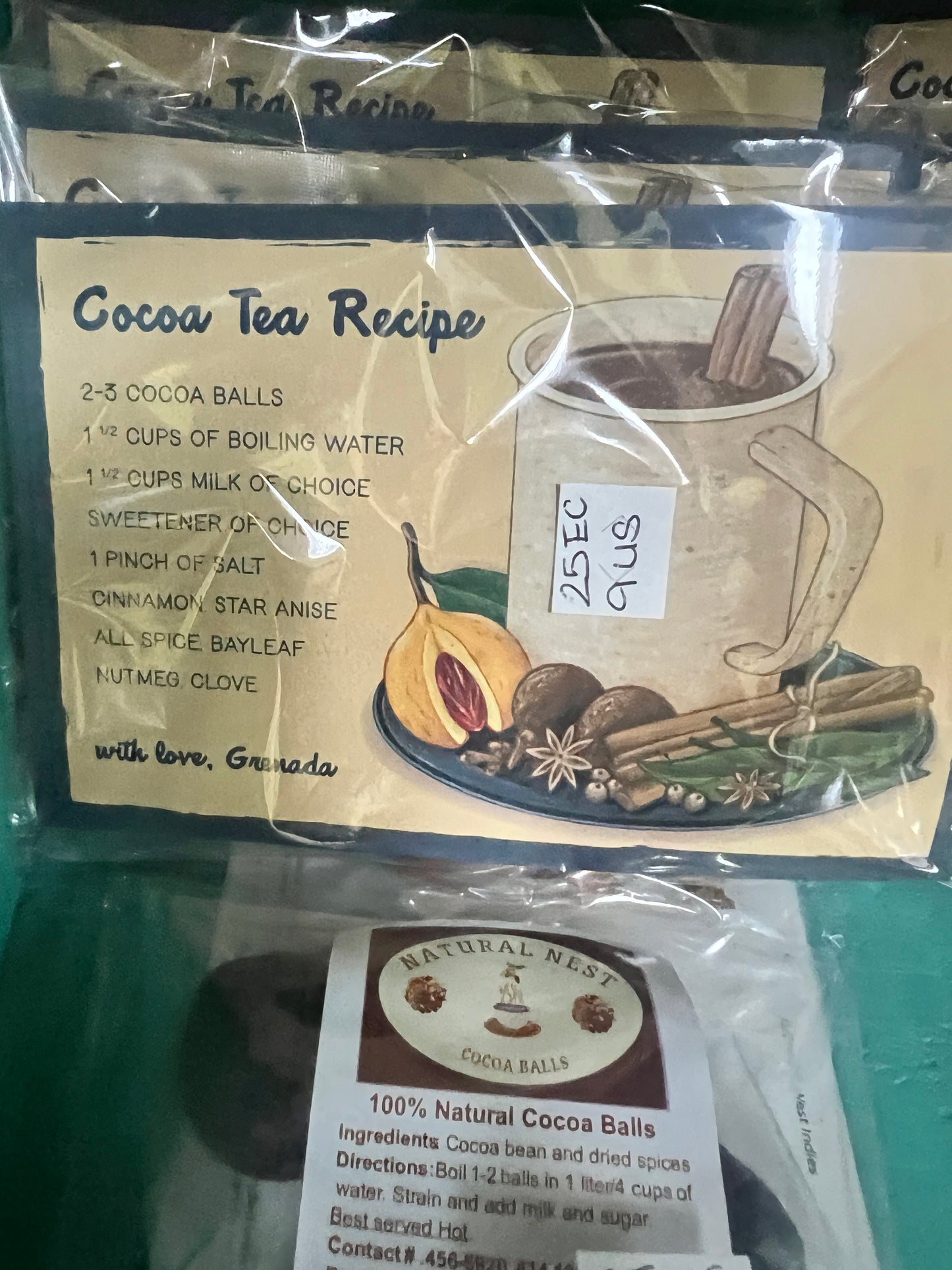 Cocoa Tea + Postcard Combo